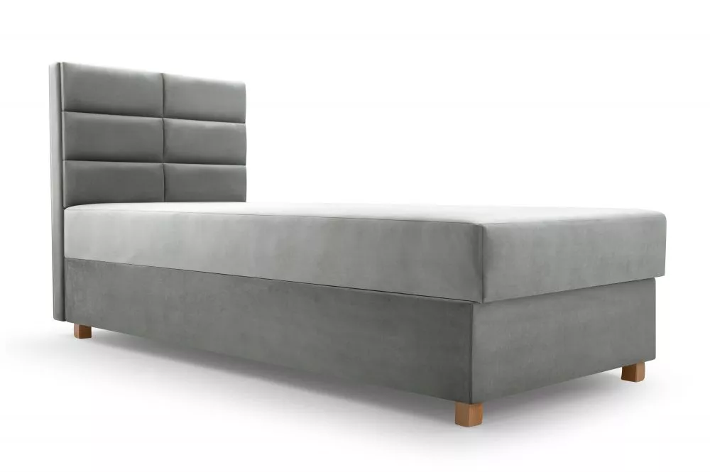 Gulta Piano 1 Boxspring Standard Guļamvietas platums: 82 cm, Guļamvietas garums: 186 cm, · Pelēks · 84 × 196 × 98 cm