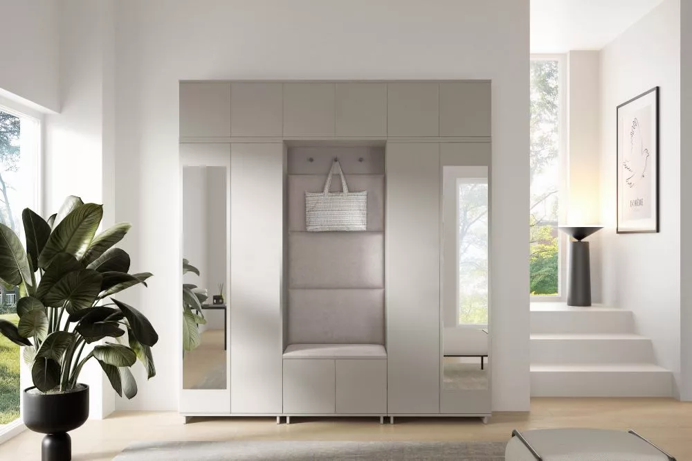 Apavu plaukts Bianco 2 Trinity Korpusa krāsa: kašmīra, · 210 × 229 × 40 cm