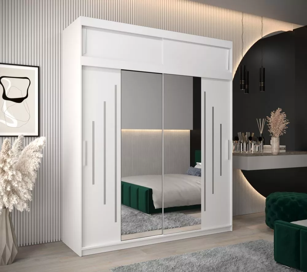 Skapis York 1 Premium · Balts · 200 × 62 × 240 cm