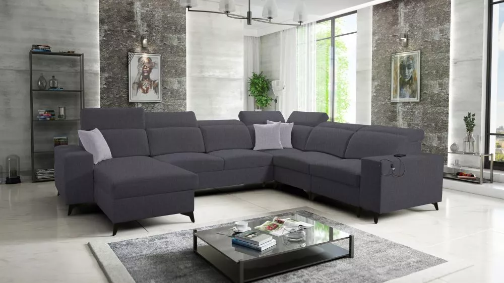 Dīvāns Bartone 8 Mix Standard · Tumši pelēks · 283 × 361 × 83 cm
