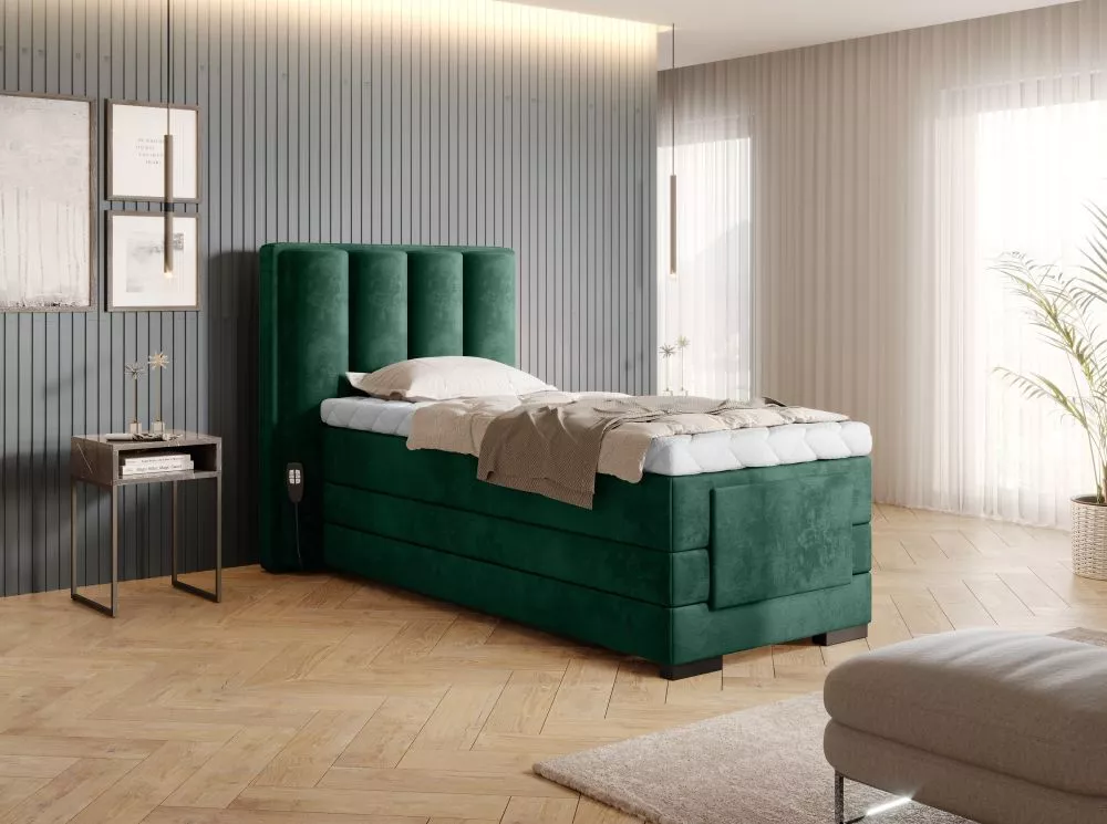 Gulta Veros 90x200 Electric Boxspring Lux Standard Guļamvietas platums: 90 cm, Guļamvietas garums: 200 cm, · Zaļš · 108 