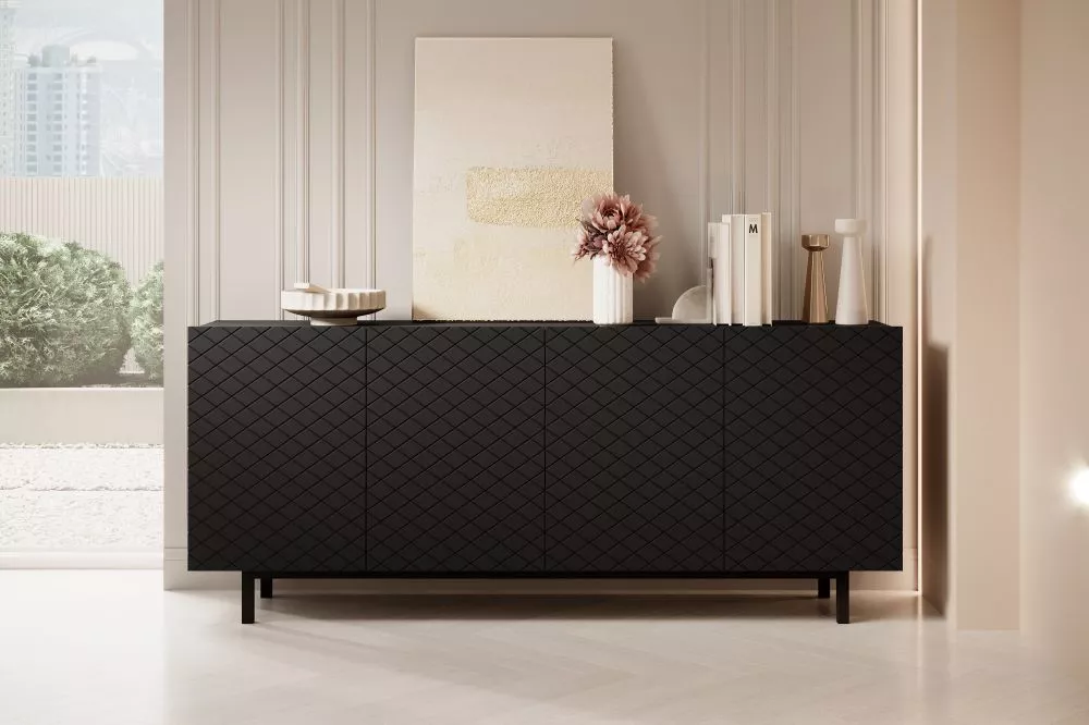 Kumode Scalia 2 K190 4D Black · Melns · 190 × 42 × 81 cm