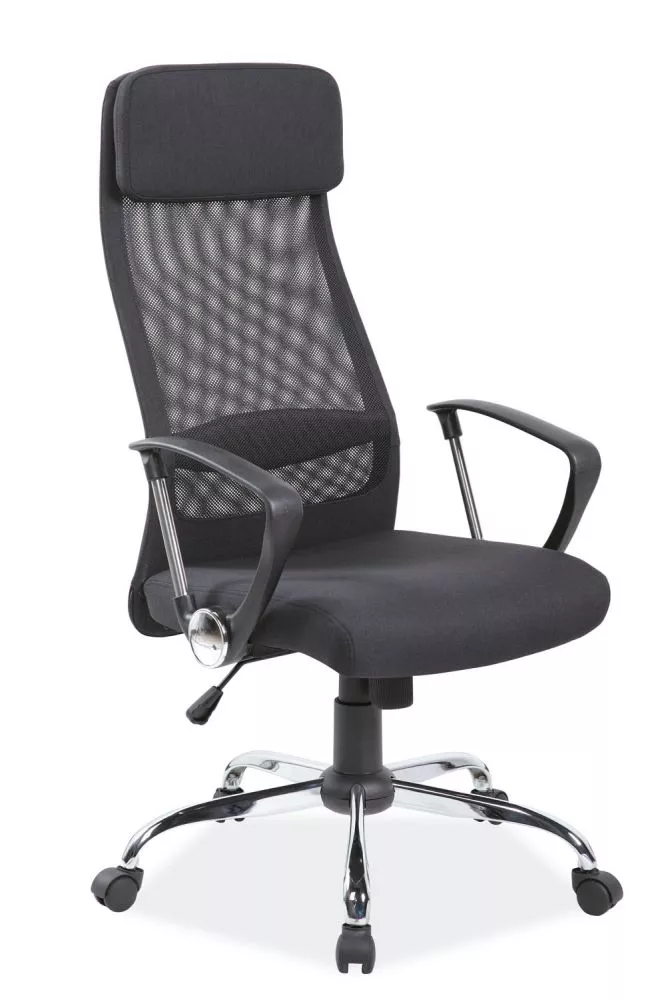 Datorkrēsls Q-345 · Melns · 62 × 49 × 118 cm