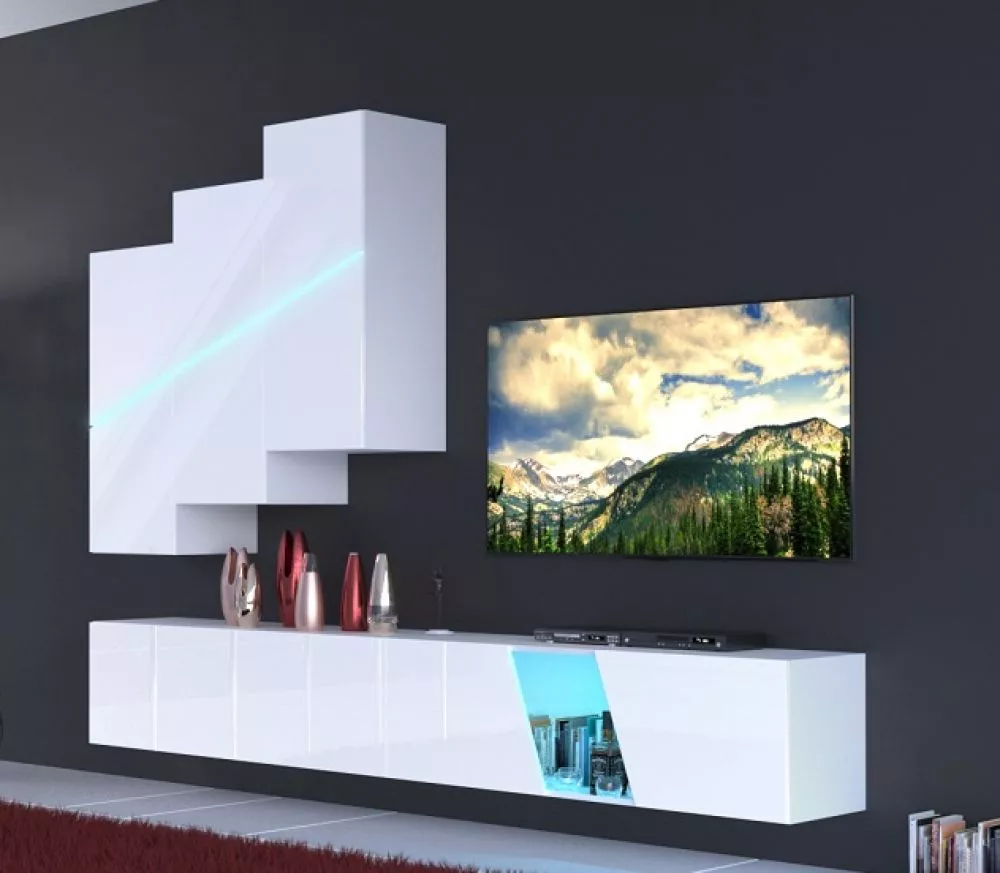 Sekcija IS S41 ar LED · Balts · 210 × 35 × 186 cm