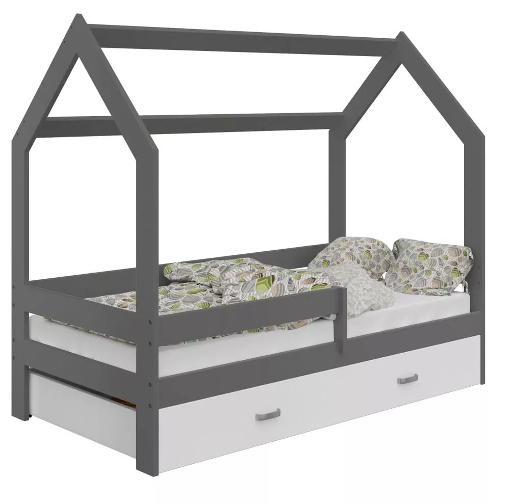 Bērnu gulta Domek D3 ar stelāžu Guļamvietas platums: 80 cm, Guļamvietas garums: 160 cm, · 87 × 164 × 144 cm