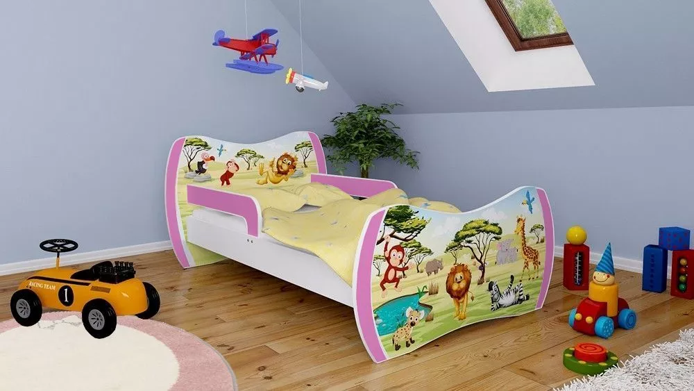Bērnu gulta Dream L03 160x80 DM33 ar stelāžu Guļamvietas platums: 80 cm, Guļamvietas garums: 160 cm, · 104 × 164 × 71 cm