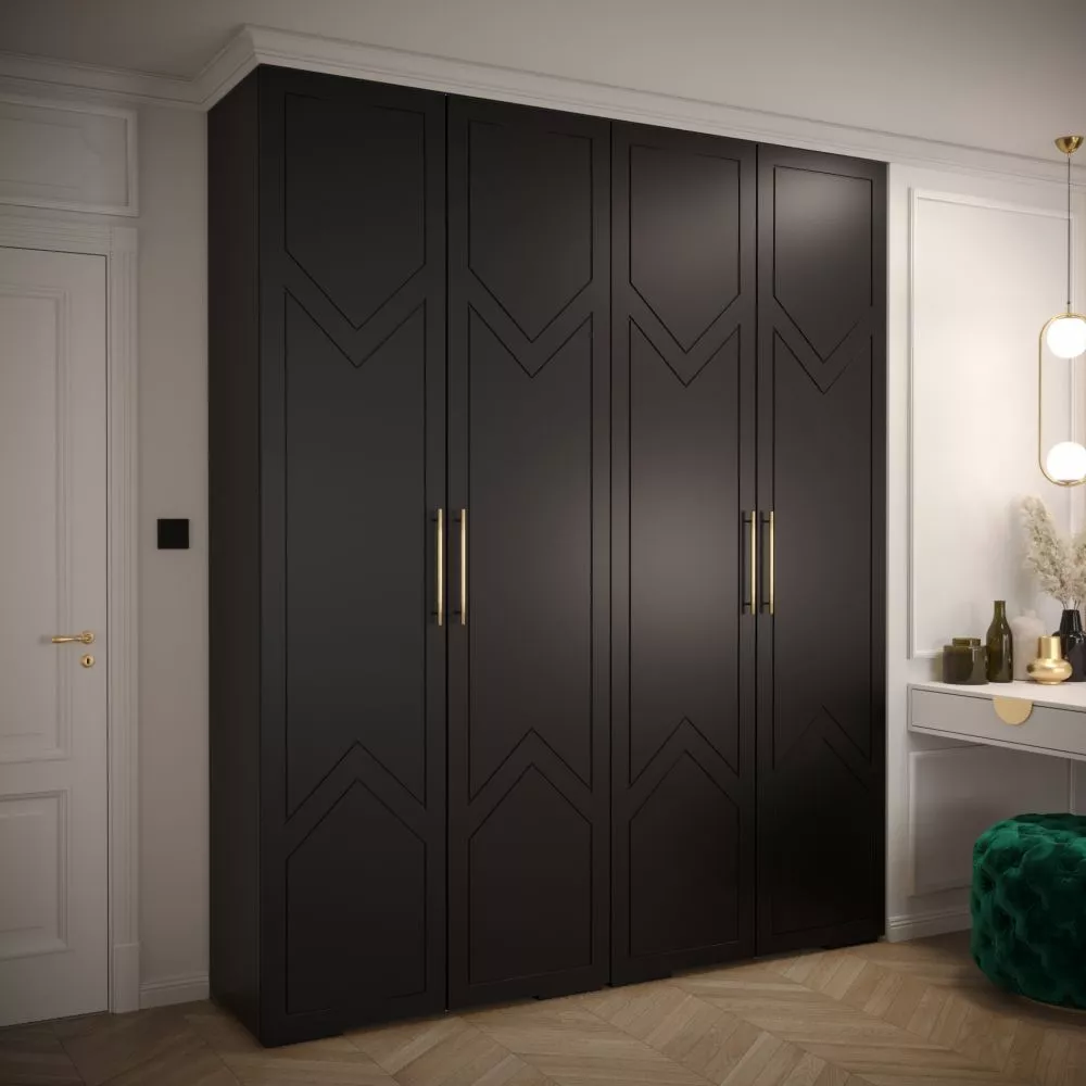 Skapis Manhattan Ryfel 8 · Melna · 200 × 47 × 236.7 cm