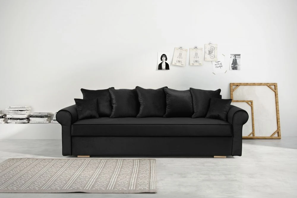 Dīvāns Madera Comfort standard · Melns · 87 × 237 × 100 cm