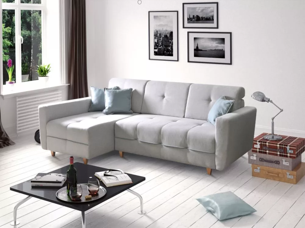 Dīvāns Grey Comfort Standard · Gaiši pelēks · 146 × 238 × 94 cm