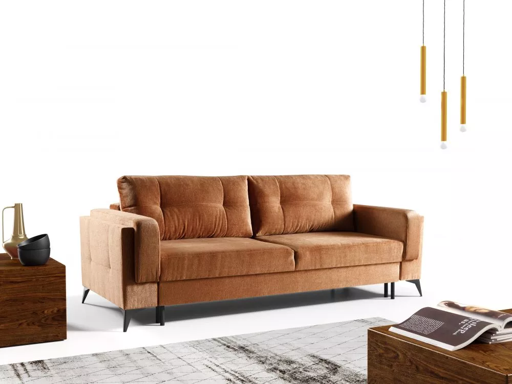 Dīvāns Potenza standard · Tumši oranžs · 98 × 260 × 100 cm