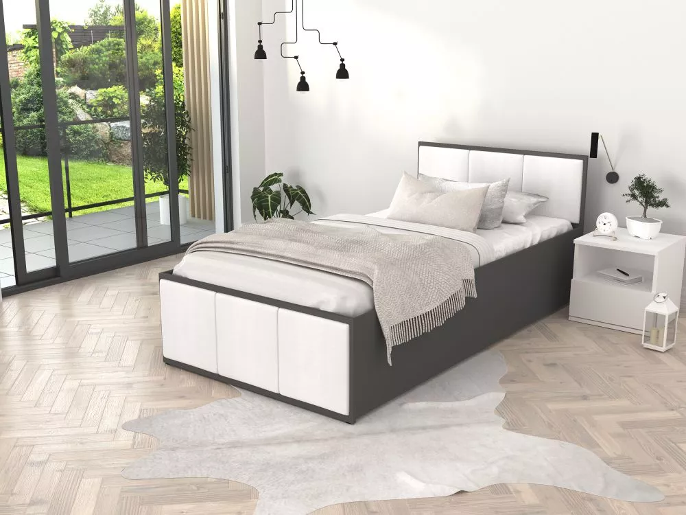 Gulta Panama T Grey ar stelāžu Guļamvietas platums: 120 cm, Korpusa krāsa: pelēks, Guļamvietas garums: 200 cm, stelāžas 
