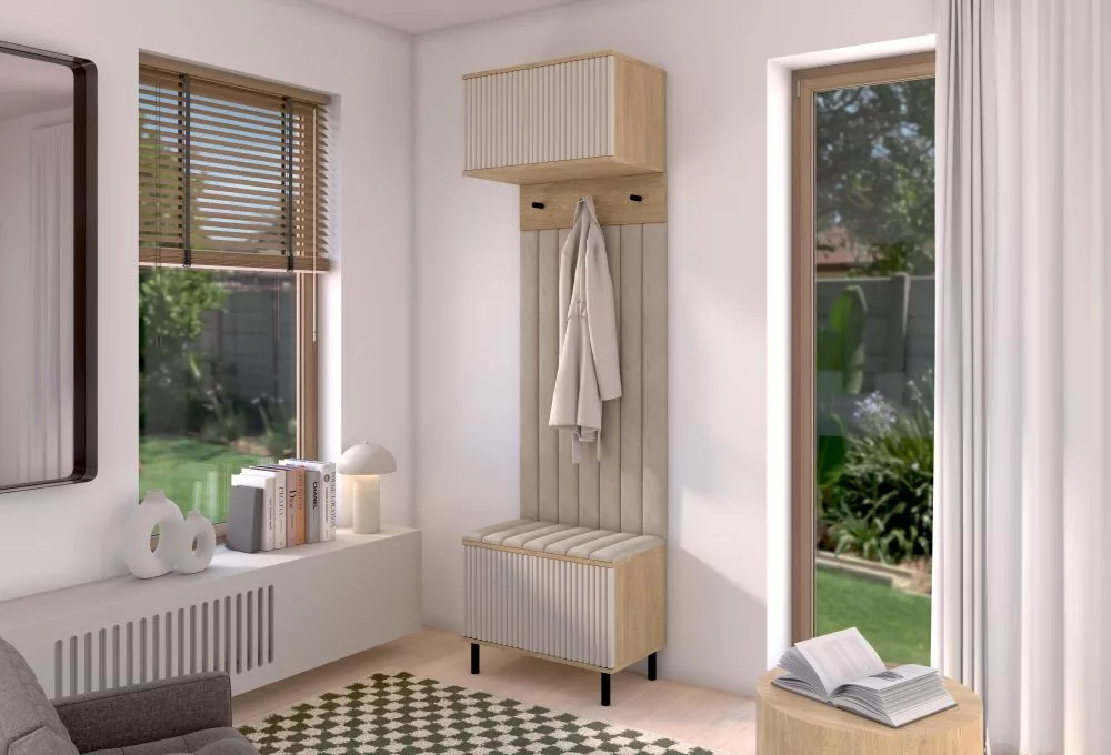 Apavu plaukts Bello 5 Trinity Korpusa krāsa: ozols cremona + kašmira, · 70 × 235 × 40 cm