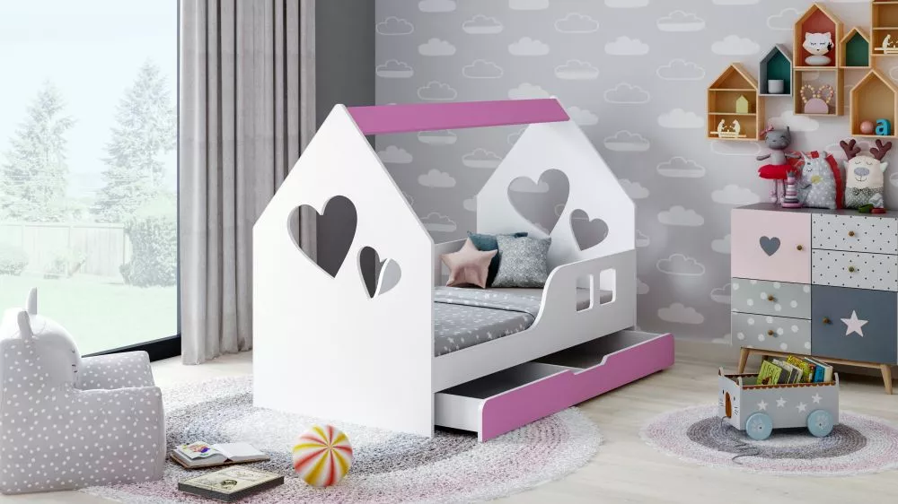 Bērnu gulta House 8 Comfort ar stelāžu Guļamvietas platums: 80 cm, Guļamvietas garums: 160 cm, · 84.5 × 165 × 120 cm
