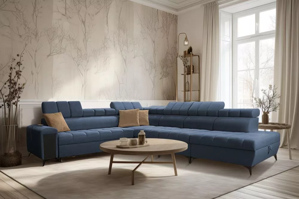 Dīvāns Greco 12 Standard · Zila · 276 × 369 × 84 cm