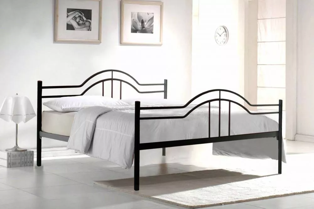 Gulta Pi S ar stelāžu Guļamvietas platums: 90 cm, Guļamvietas garums: 200 cm, · Melna · 97 × 206 × 86 cm