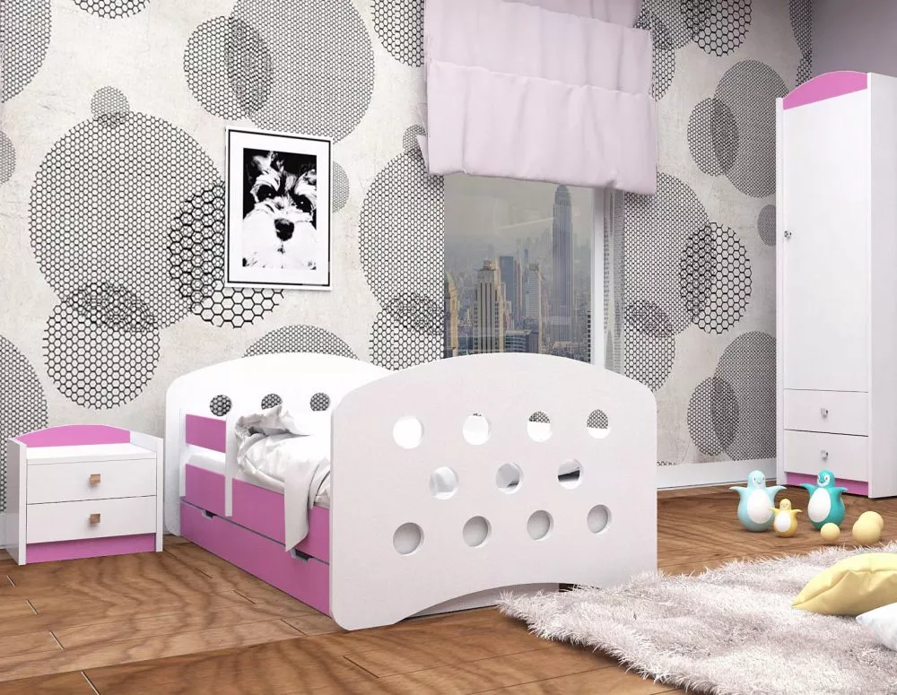 Bērnu gulta Happy Design Kolka L02 140x70 ar stelāžu Guļamvietas platums: 70 cm, Guļamvietas garums: 140 cm, · 82 × 144 