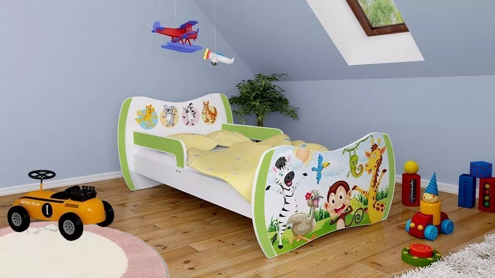 Bērnu gulta Dream L05 180x90 DM06 ar stelāžu Guļamvietas platums: 90 cm, Guļamvietas garums: 180 cm, · 114 × 184 × 71 cm
