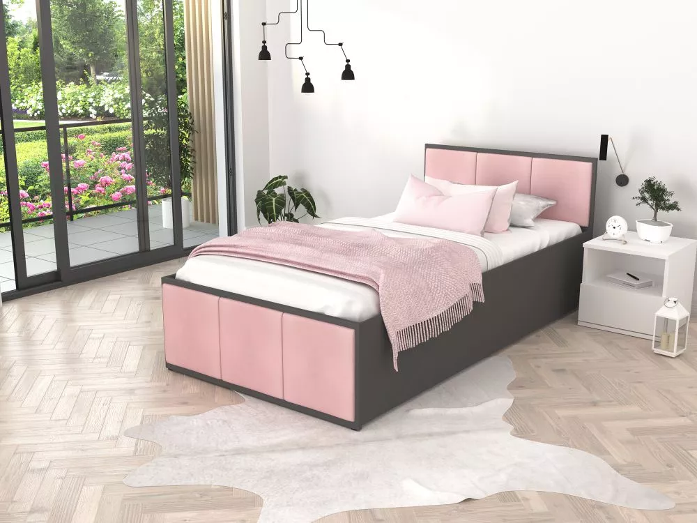 Gulta Panama T Grey ar stelāžu Guļamvietas platums: 120 cm, Korpusa krāsa: pelēks, Guļamvietas garums: 200 cm, stelāžas 