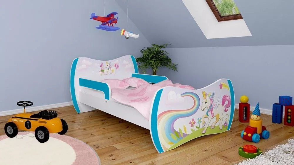 Bērnu gulta Dream L05 180x90 DM15 ar stelāžu Guļamvietas platums: 90 cm, Guļamvietas garums: 180 cm, · 114 × 184 × 71 cm