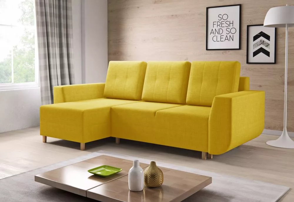 Dīvāns Malibu Comfort standard · Dzeltens · 146 × 246 × 93 cm