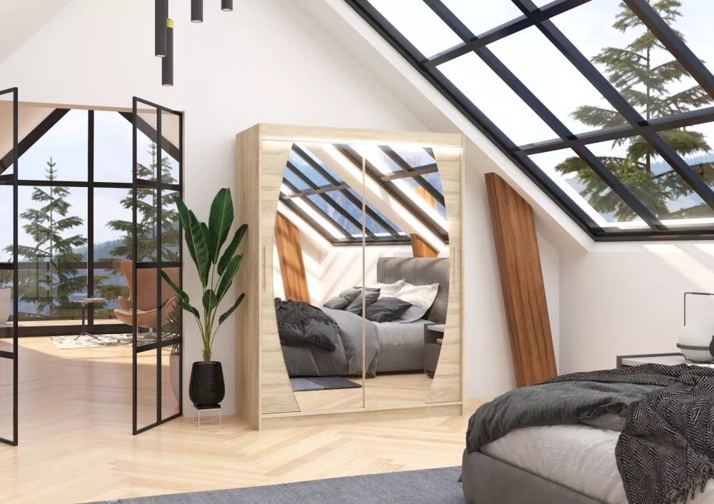 Skapis Alen ar LED · Sonoma · 150 × 58 × 200 cm
