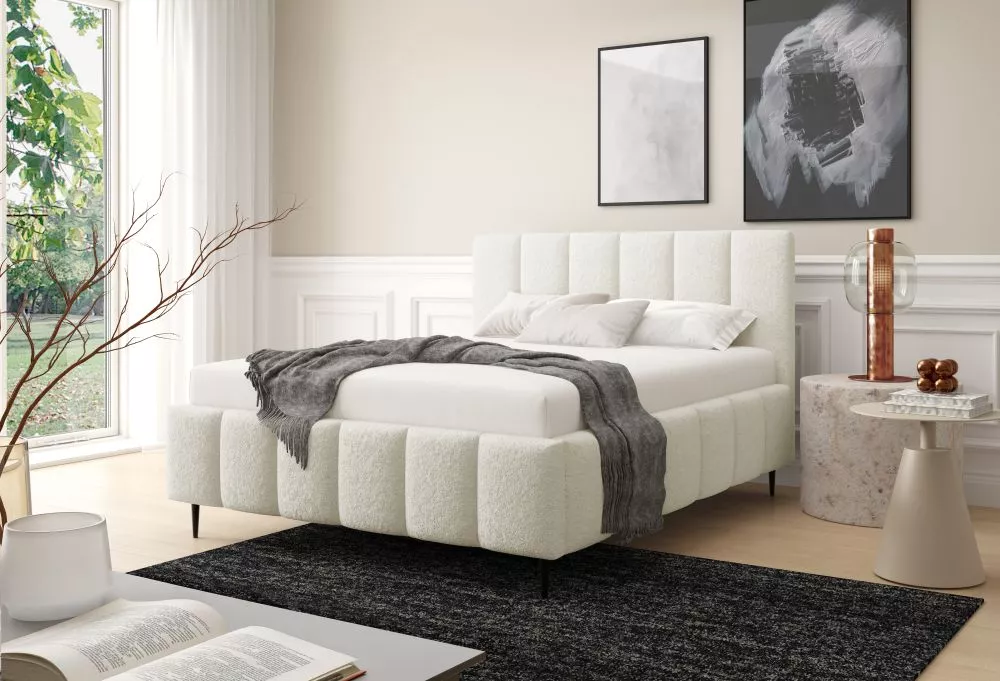 Gulta Lunario standard ar stelāžu Guļamvietas platums: 140 cm, Guļamvietas garums: 200 cm, stelāžas tips: koka, · Krēma 
