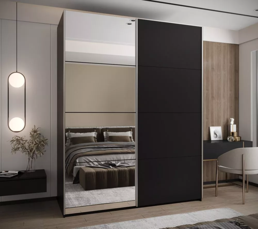 Skapis Lux 3 · Melns · 200 × 61 × 245.5 cm