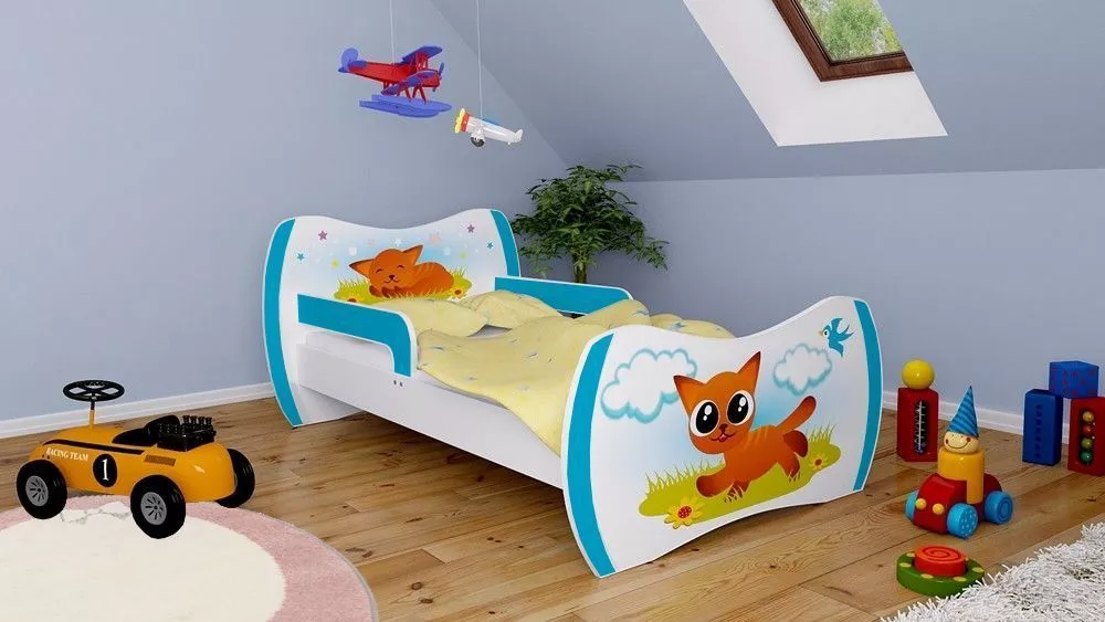 Bērnu gulta Dream L01 140x70 DM20 ar stelāžu Guļamvietas platums: 70 cm, Guļamvietas garums: 140 cm, · 94 × 144 × 71 cm