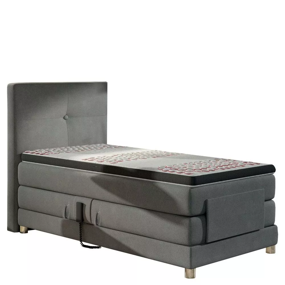 Gulta Mario Electric hard-top Boxspring Standard Guļamvietas platums: 90 cm, Guļamvietas garums: 200 cm, · Pelēks · 107 
