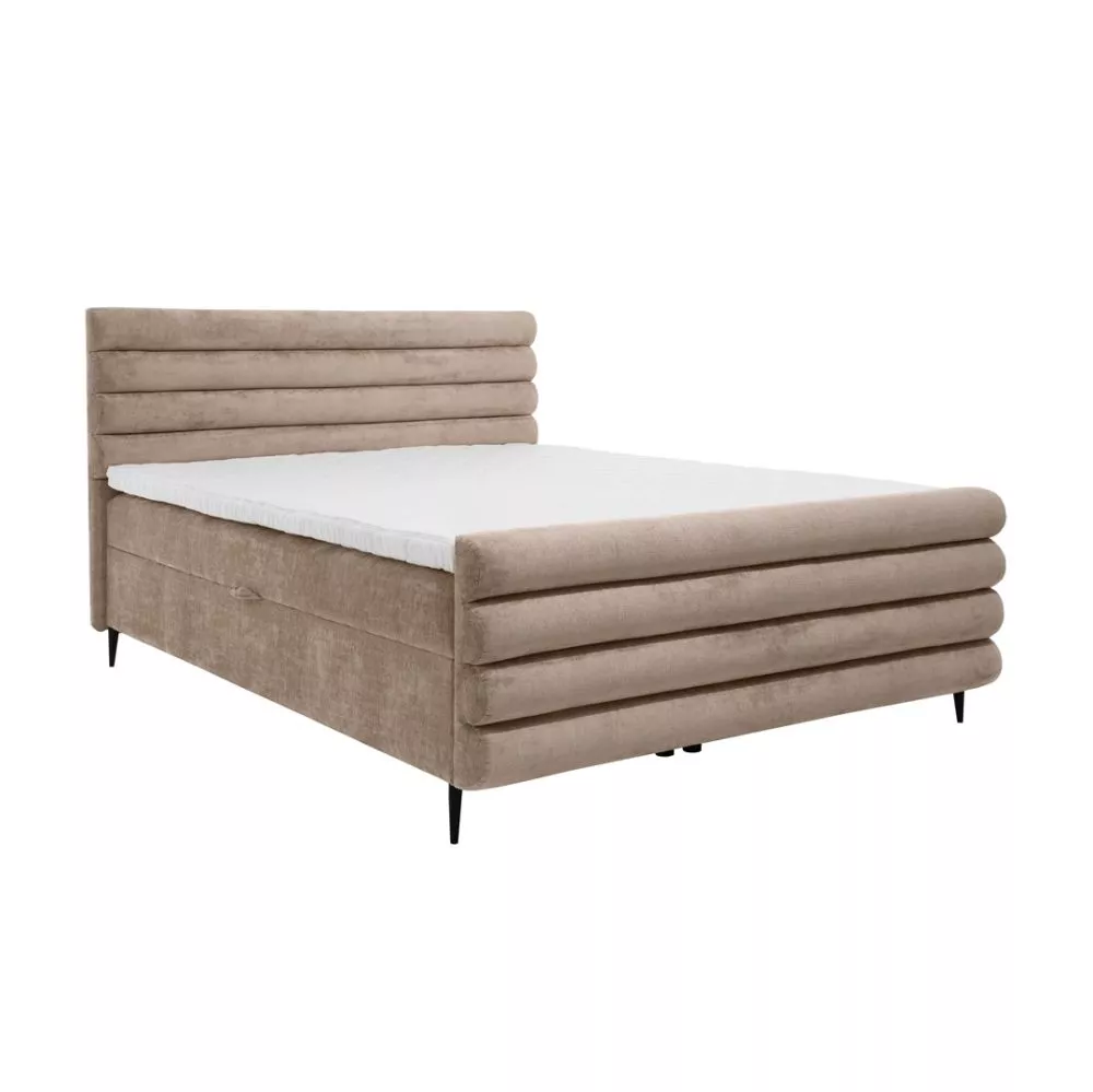 Gulta Noel Boxspring standard Guļamvietas platums: 180 cm, Guļamvietas garums: 200 cm, · Brūns · 187 × 220 × 115 cm