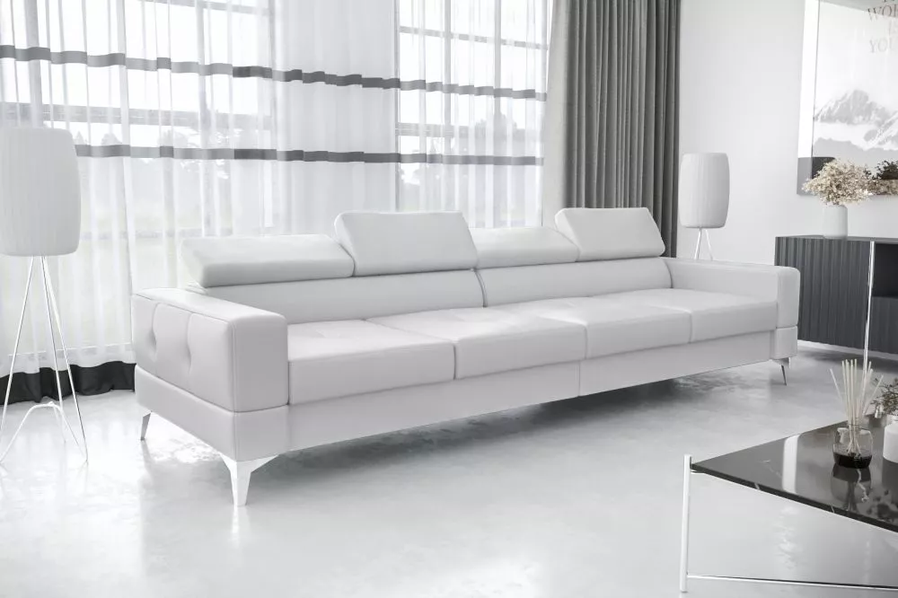 Dīvāns Toscania 4S standard · Balts · 97 × 312 × 78 cm