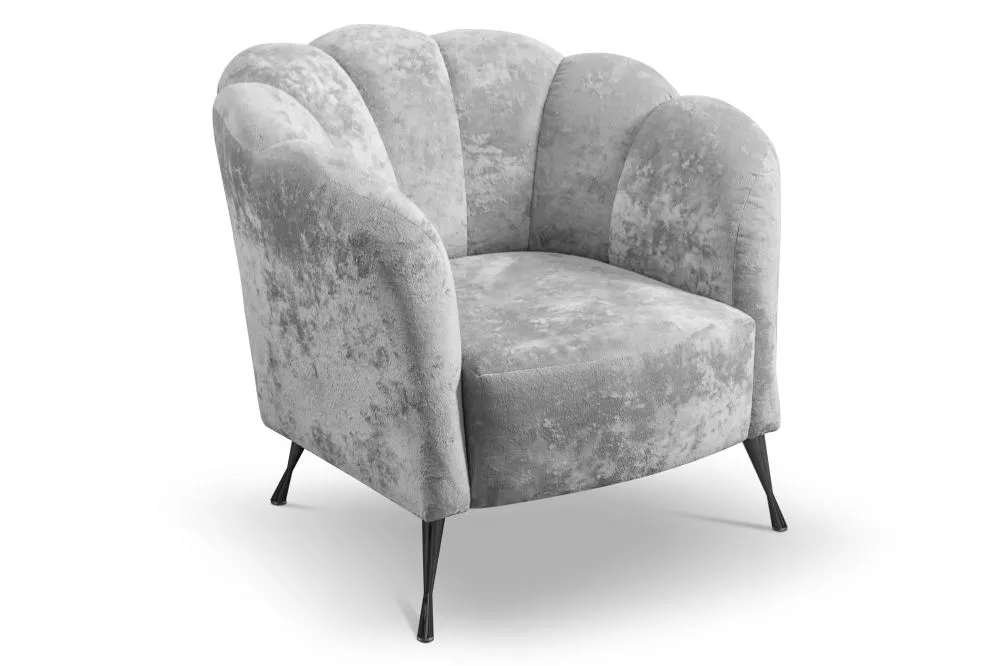 Mīksts krēsls Adria 1S Black Standard Sēdvietas dziļums: 58 cm, · Gaiši pelēks · 87 × 83 × 78 cm