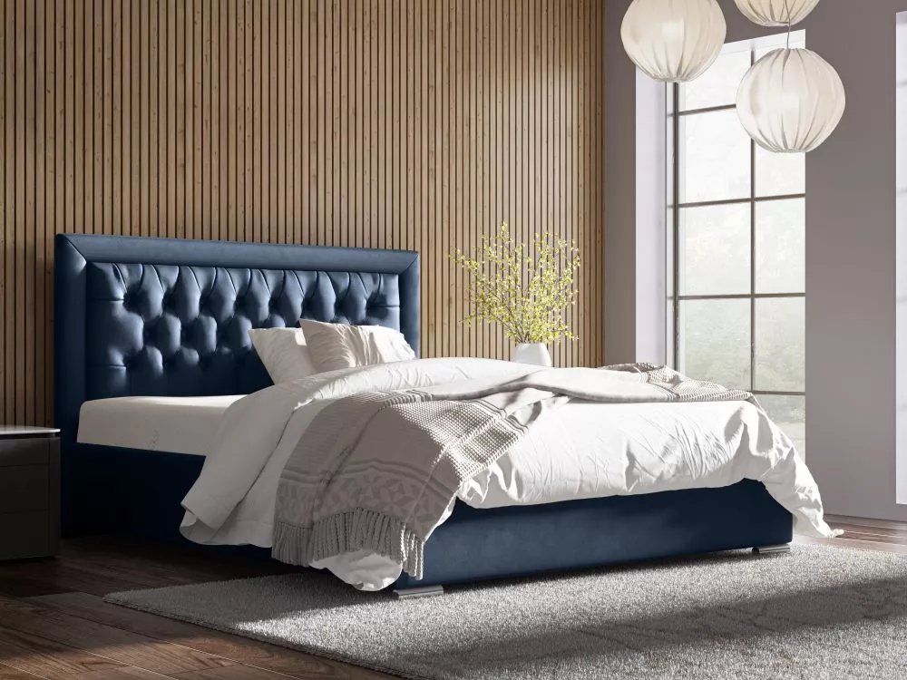 Gulta PK20 ar stelāžu Guļamvietas platums: 90 cm, Guļamvietas garums: 200 cm, stelāžas tips: metāla, · Tumši zils · 108 