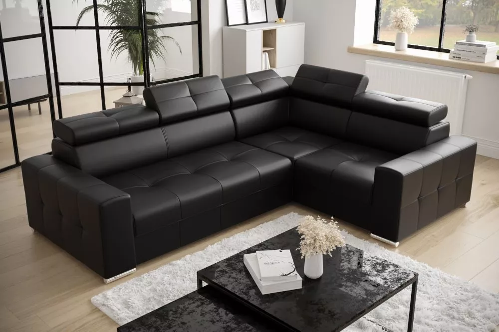 Dīvāns Margo 2 Standard · Melns · 197 × 270 × 78 cm