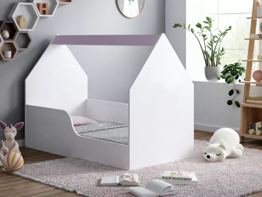Bērnu gulta House 2 ar stelāžu Guļamvietas platums: 80 cm, Guļamvietas garums: 160 cm, · 80 × 164 × 106 cm