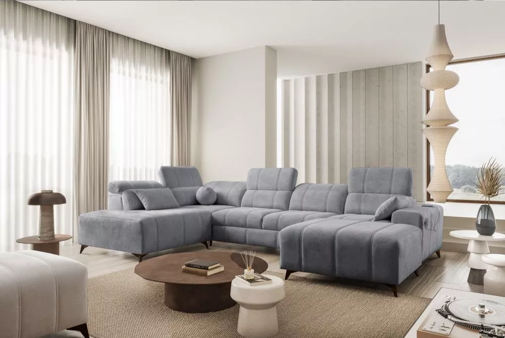 Dīvāns Dafne 6 Spring Standard · Tumši pelēks · 216 × 345 × 77 cm