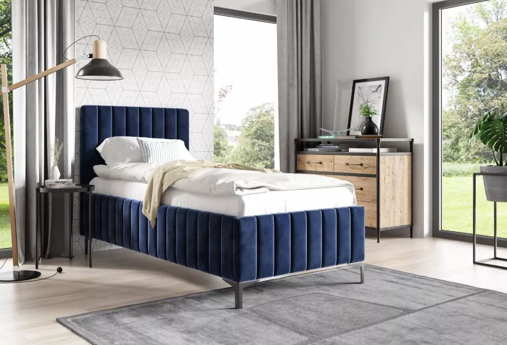 Gulta PK24 Comfort Basic ar stelāžu Guļamvietas platums: 120 cm, Guļamvietas garums: 200 cm, stelāžas tips: koka, · Zils