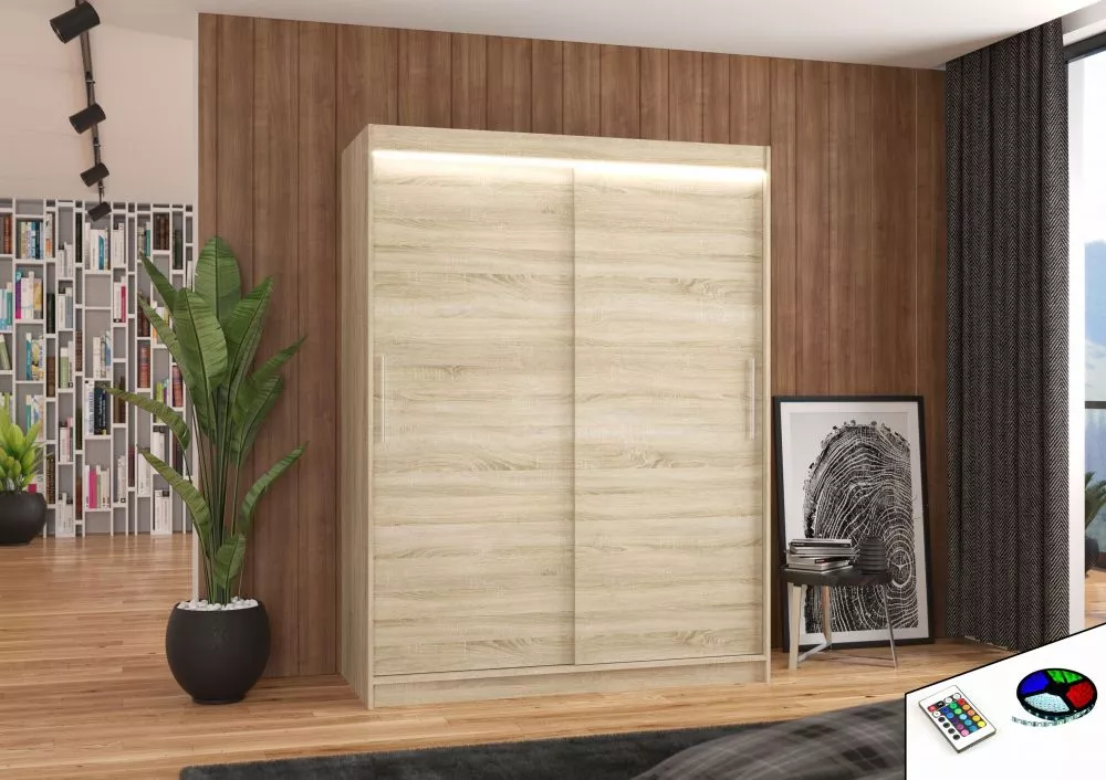 Skapis Florento S ar LED · Sonoma · 150 × 58 × 200 cm