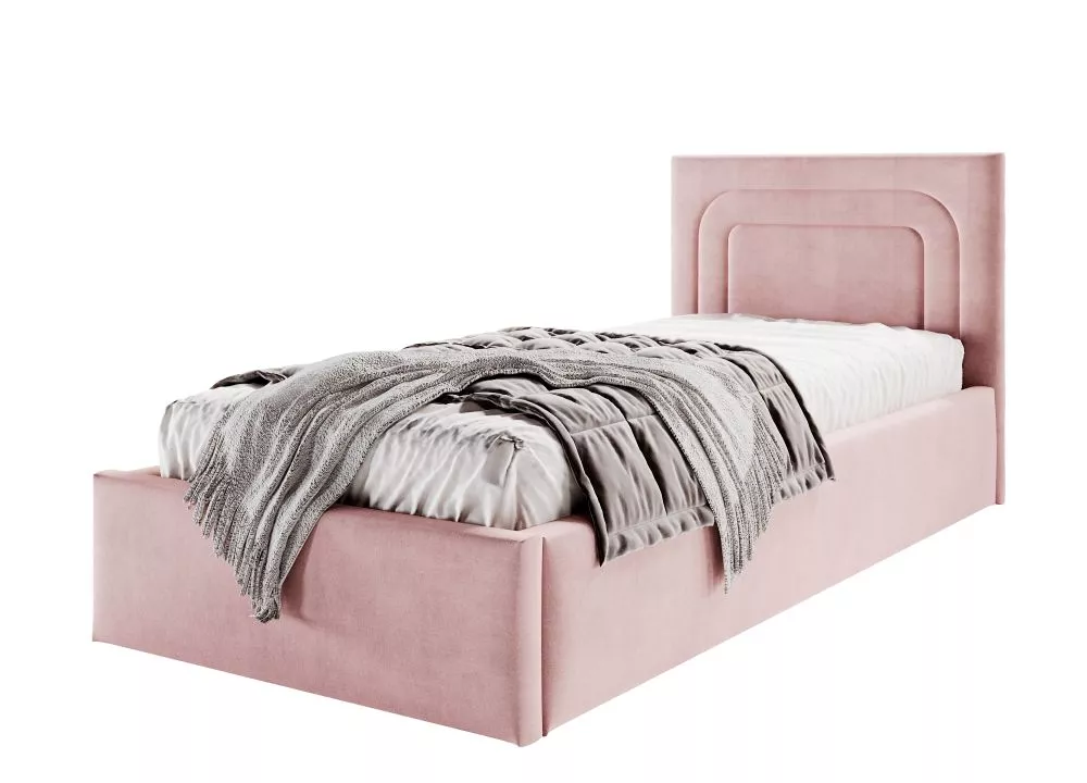 Gulta Azuro S09 Standard ar stelāžu Guļamvietas platums: 90 cm, Guļamvietas garums: 200 cm, · Rozā · 104 × 214 × 101 cm