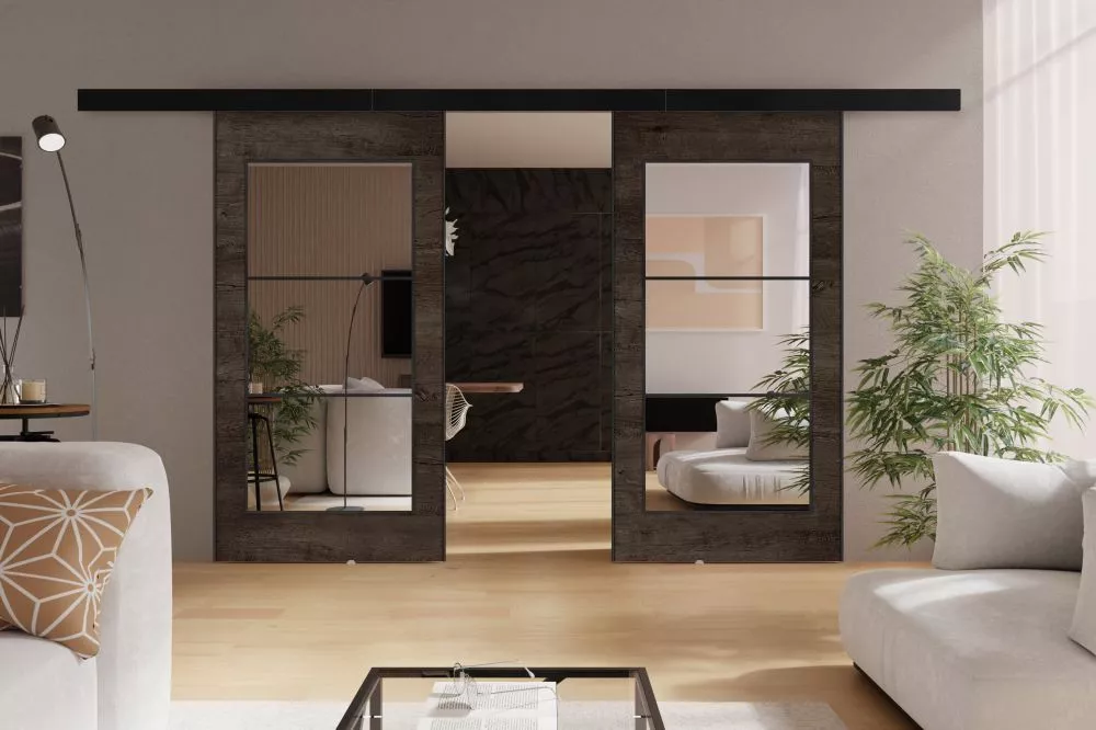 Bīdāmās durvis Tori Duo · Tumšais osis · 212 × 205 cm