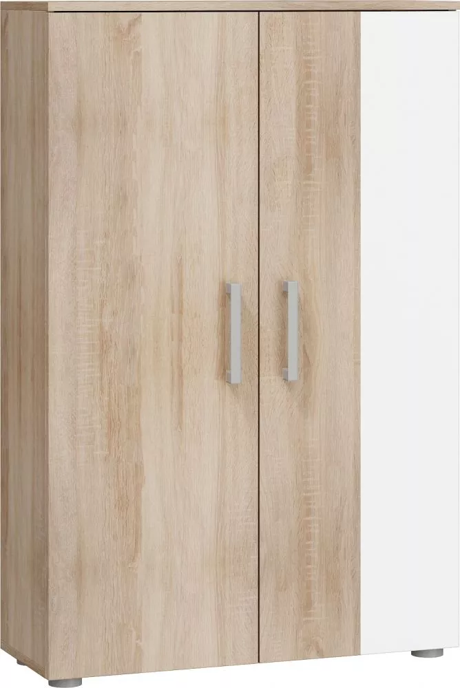 Plaukts Stella STE 03 · Sonoma + balts spīdums · 80 × 120 × 29.2 cm