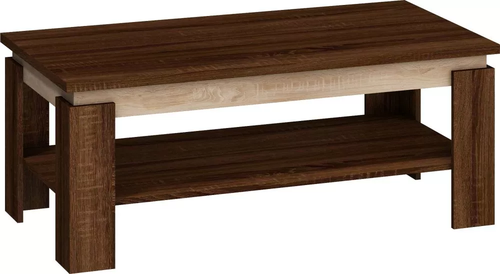 Žurnālgalds Beta Lawa Galda virsmas biezums: 2.5 cm, · Šokolādes sonoma + sonoma · 120 × 60 × 48 cm