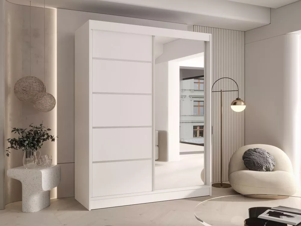 Skapis Charlotte 3 · Balts · 150 × 58 × 200 cm