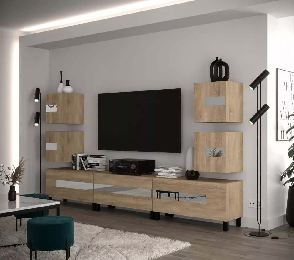Sekcija New Concept C98 · Sonoma · 273 × 35 × 157 cm