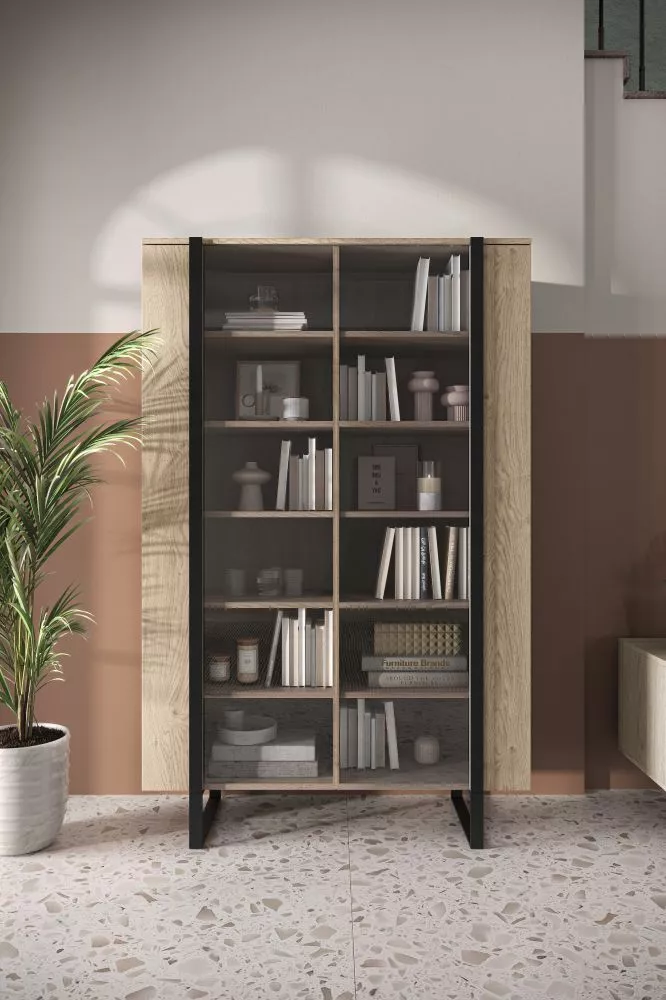 Sekcija Verica W120 2D Black · Ozols · 120 × 45 × 187 cm