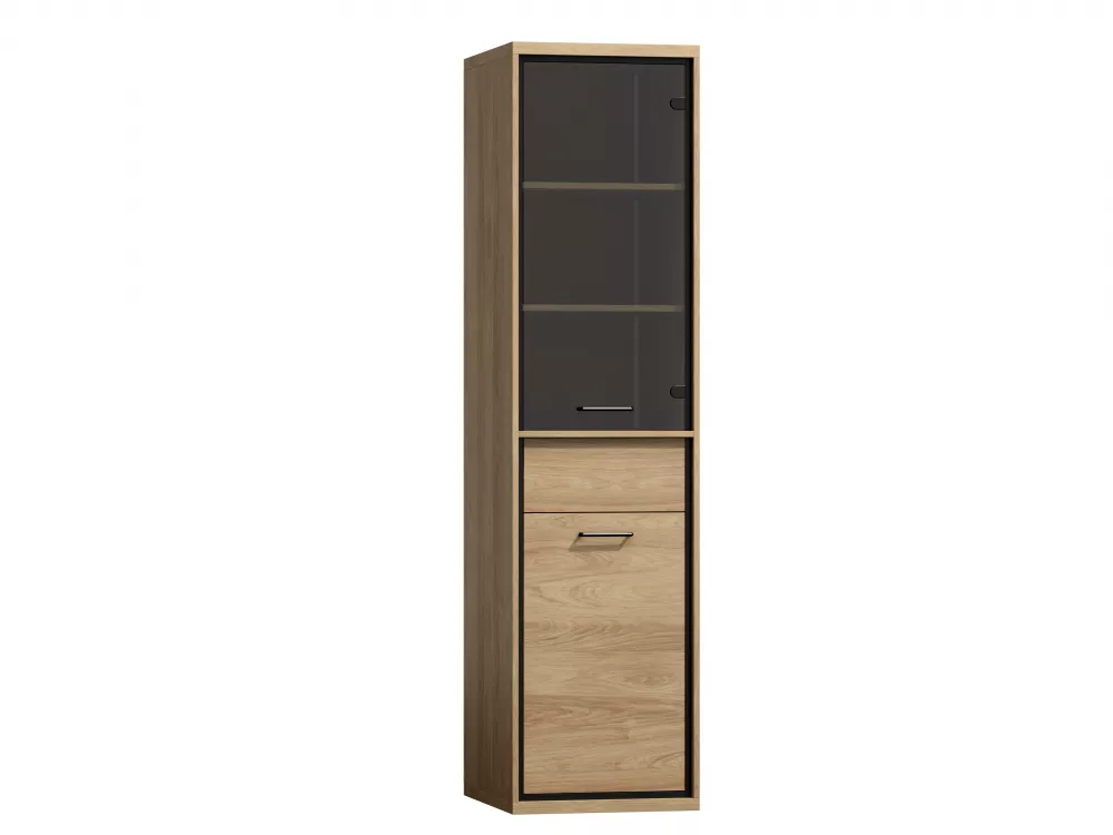 Grāmatu skapis Mediolan M4 · Dabīgs hickory · 49.5 × 41 × 197 cm