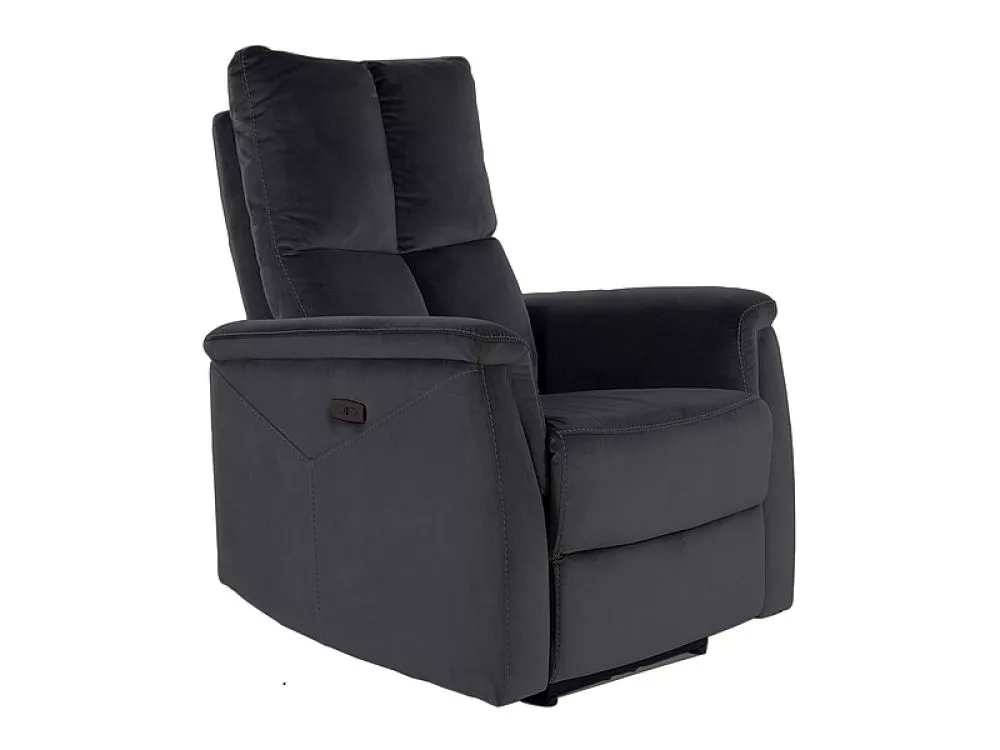 Mīksts krēsls Neptun Velvet Sēdvietas dziļums: 57 cm, Maksimālais dziļums: 160 cm, · Melns · 76 × 94 × 96 cm