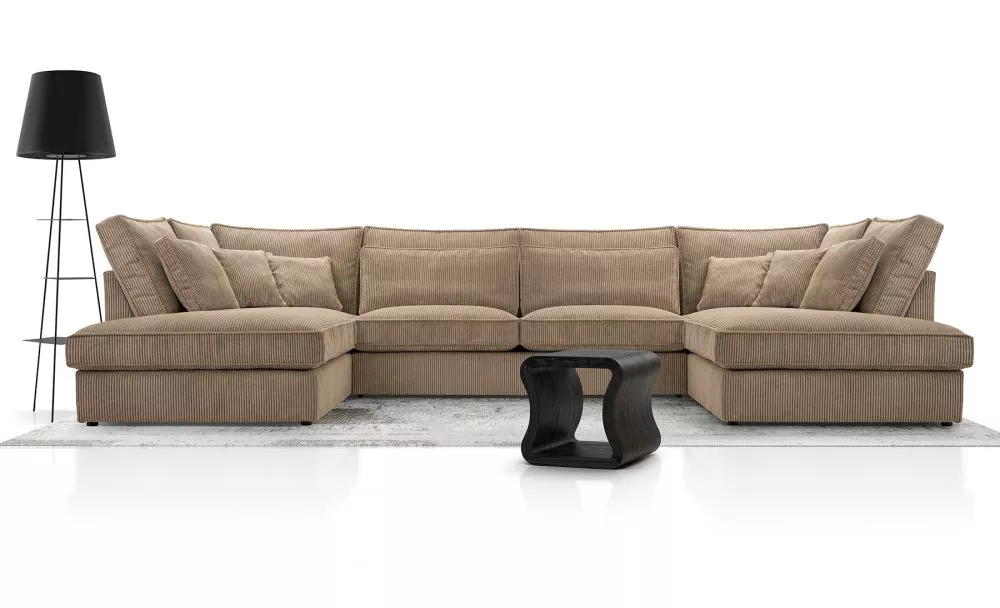 Dīvāns Cobra U Standard · Gaiši brūns · 225 × 407 × 93 cm