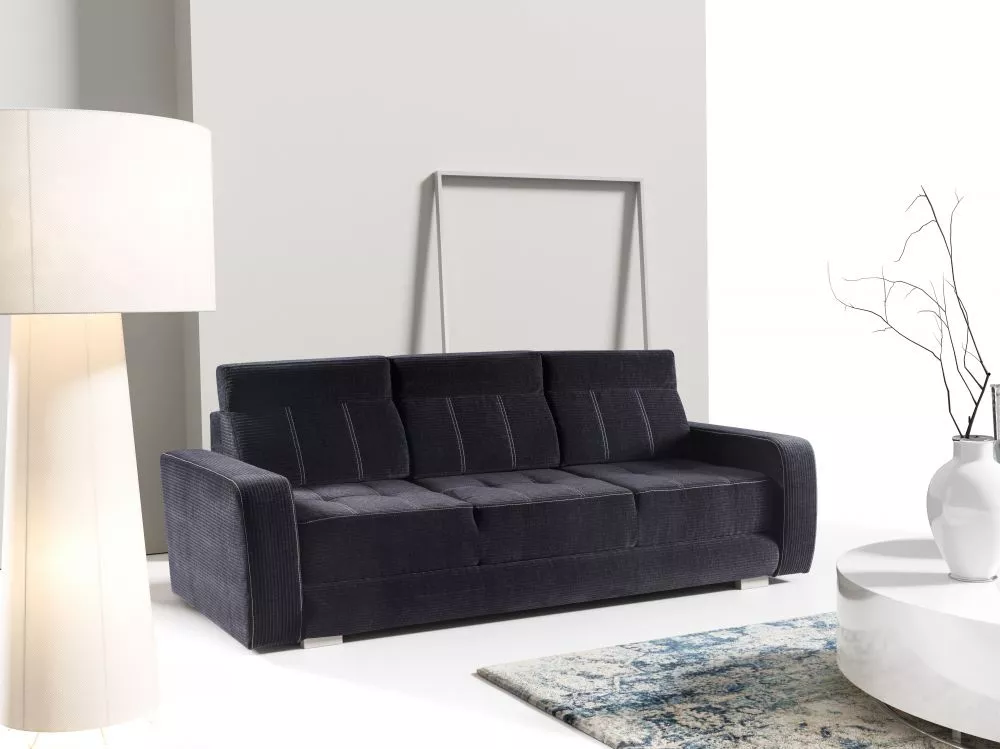 Dīvāns Comfortis standard · Melns · 98 × 238 × 92 cm