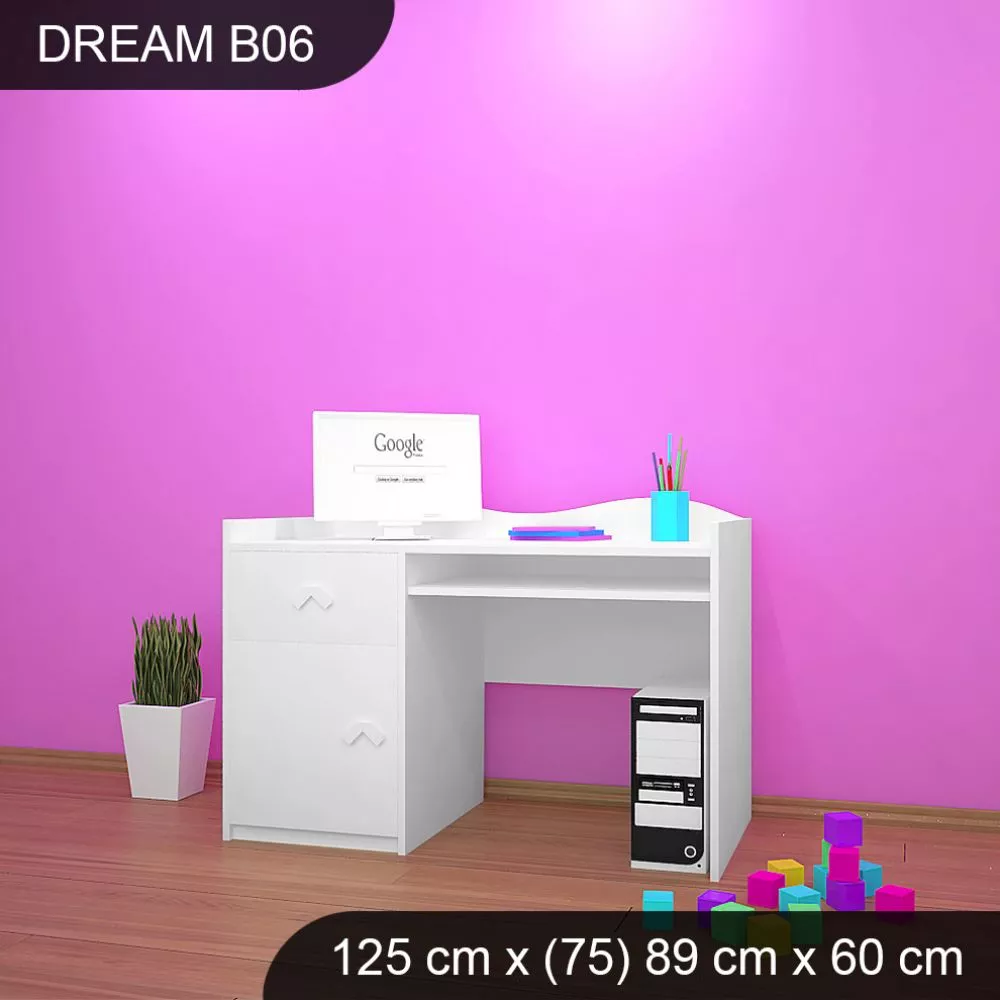 Bērnu rakstāmgalds Dream B06 Maksimālais augstums: 89 cm, · 125 × 75 × 60 cm